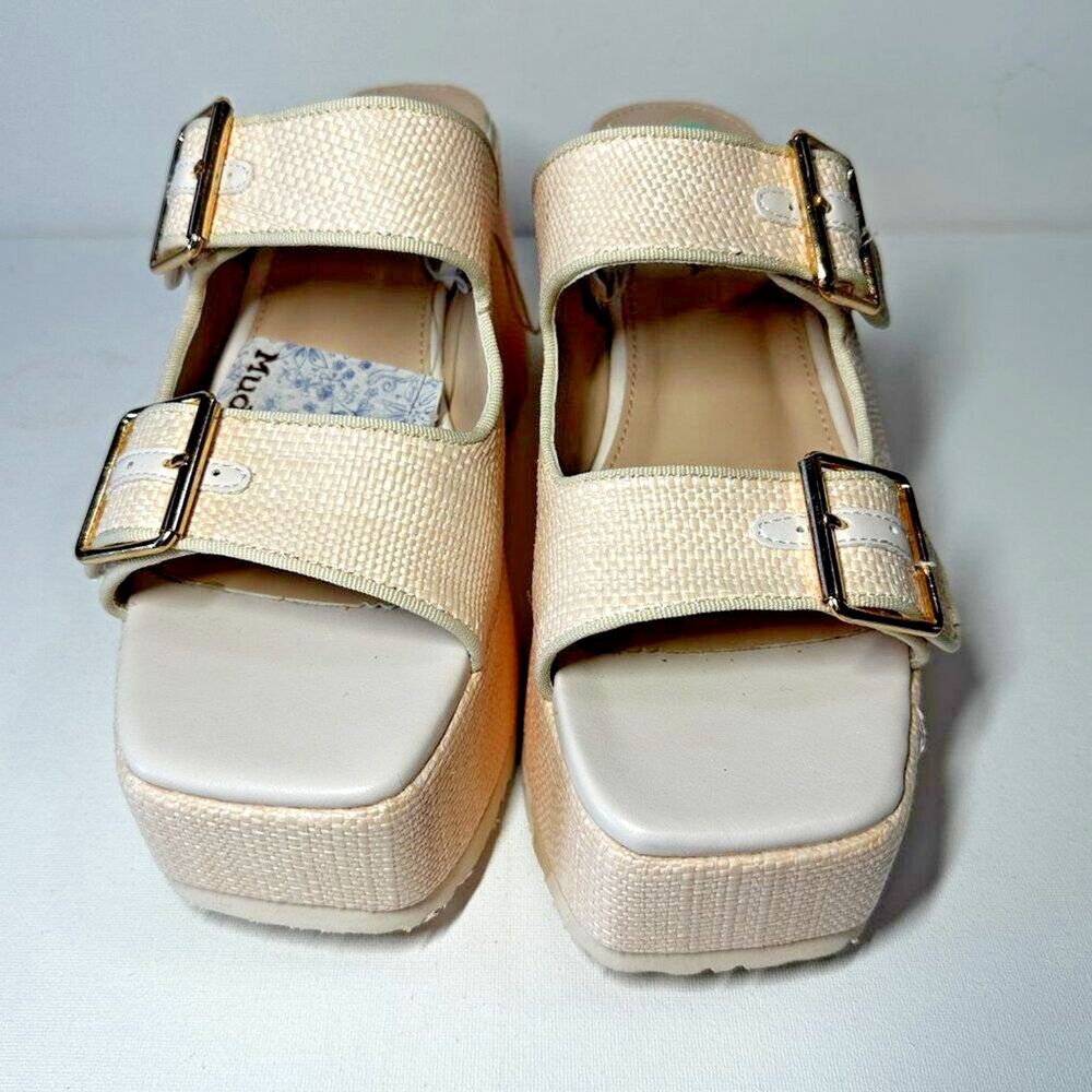 Mudd Wedge Sandals Slip On Straps Shoes Women's size 8.5 New
